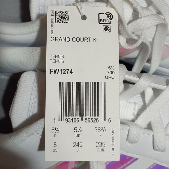 adidas Grand Court Kids 6, women's 71/2-8 - Picture 5 of 5